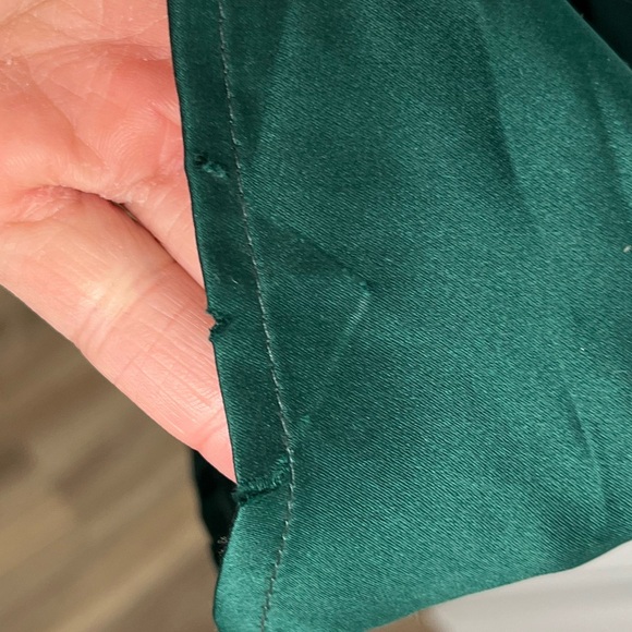 Reformation Carmelina Silk Dress Dark Green Size 12 NWT - Picture 16 of 16